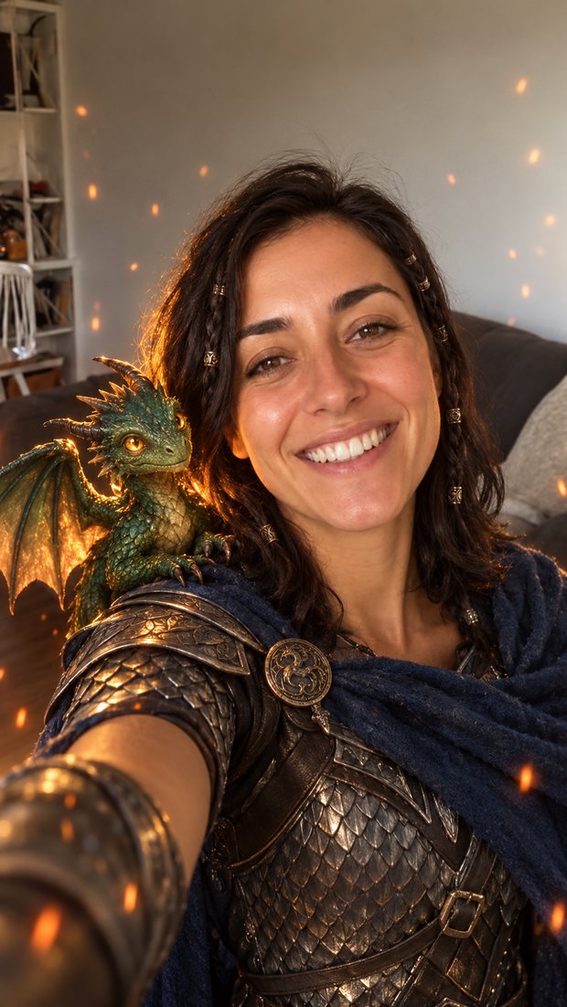 AI video style Fantasy: the same person restyled in a fantasy world